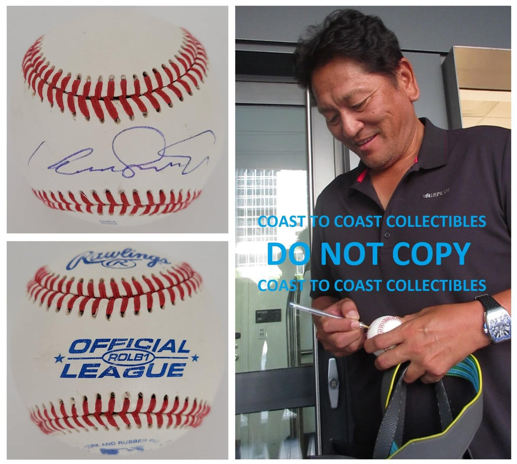Kazuhiro Sasaki Seattle Mariners signed baseball COA exact proof autographed