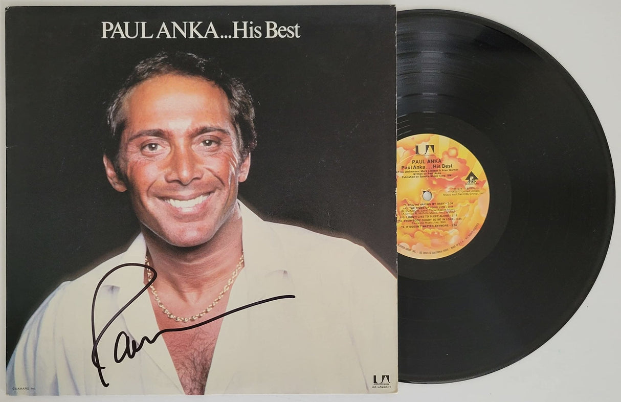Paul Anka signed His Best album vinyl record COA proof autographed STAR