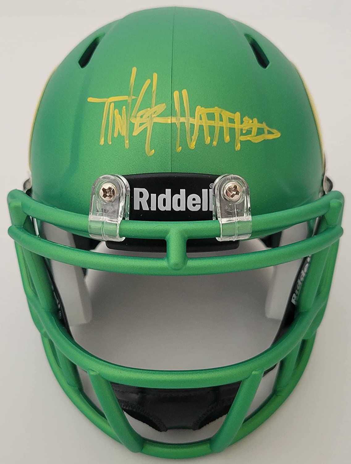 Tinker Hatfield Nike Air Jordan designer signed Oregon Ducks mini Helmet proof STAR