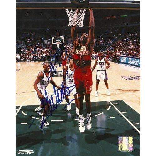 Dikembe Mutombo, Atlanta Hawks, Georgetown Hoyas, Signed, Autographed, 8x10 Photo, Coa, Rare Hard to Find Photo