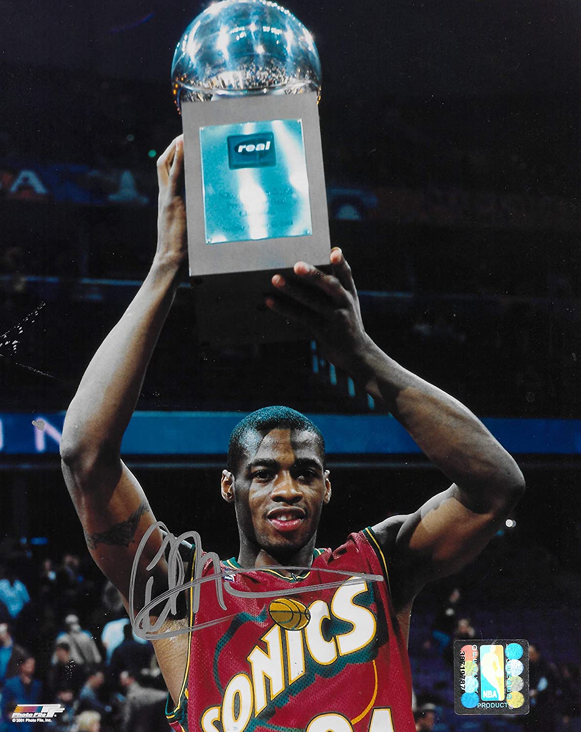 Desmond Mason Seattle Supersonics signed basketball 8x10 photo COA