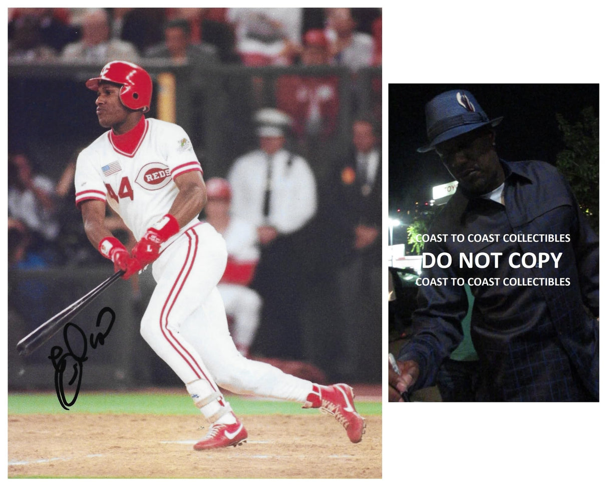 Eric Davis signed Cincinnati Reds baseball 8x10 photo proof COA autographed.