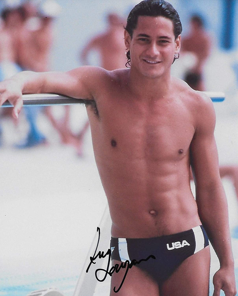 Greg Louganis USA Olympic Diver signed autographed 8x10 photo proof COA