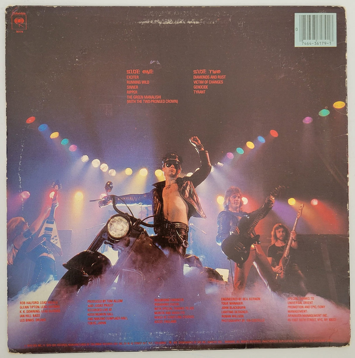 Rob Halford Glenn Tipton kk Downing Les Binks Ian Hill signed Unleashed in the East album proof star