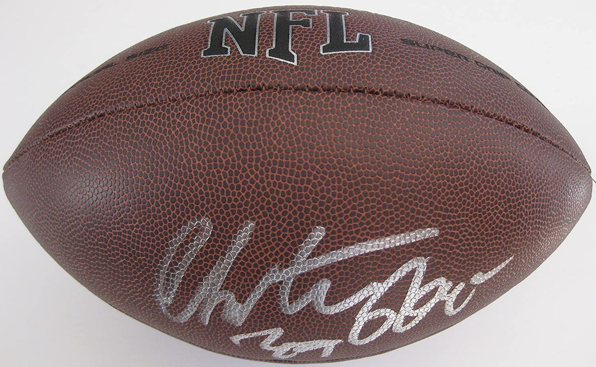 Christian Okoye Kansas City Chiefs autographed NFL football proof Beckett COA signed