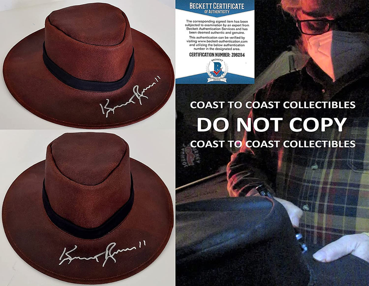 Kurt Russell Wyatt Earp Tombstone actor signed autographed cowboy hat proof Beckett COA. Star