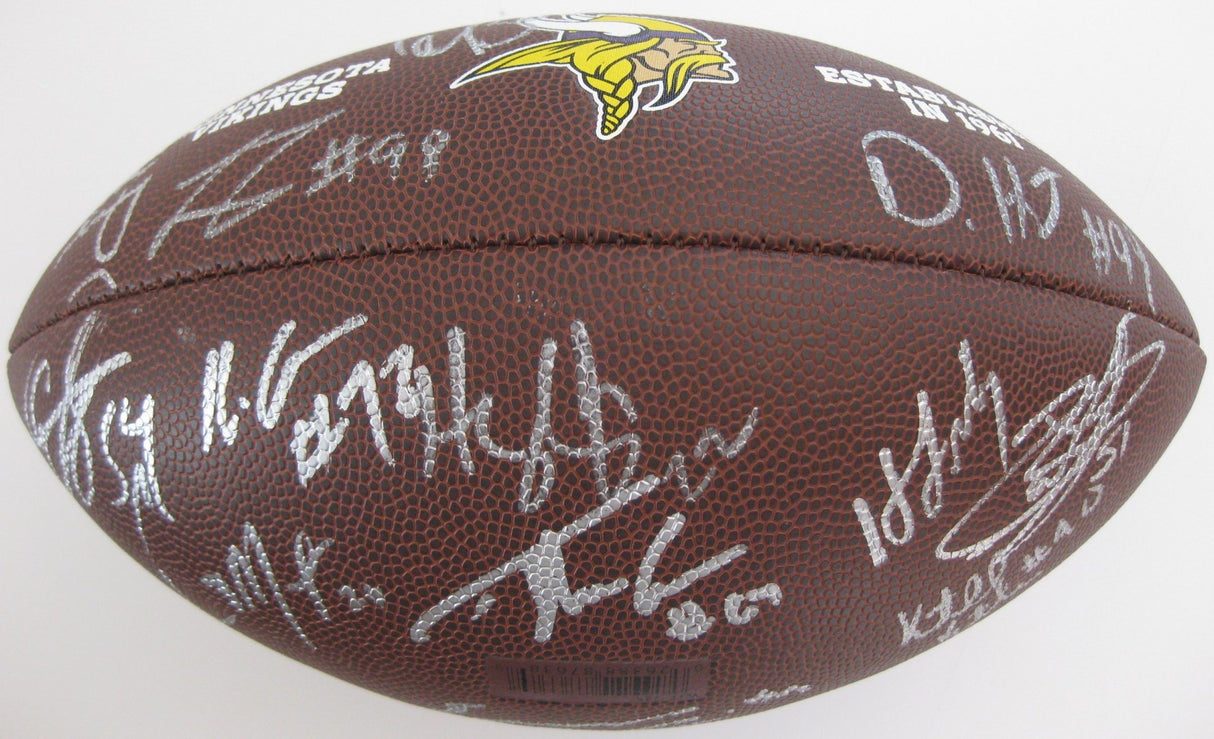 2016-2017 Minnesota Vikings team, signed, autographed, NFL logo football - COA and proof included