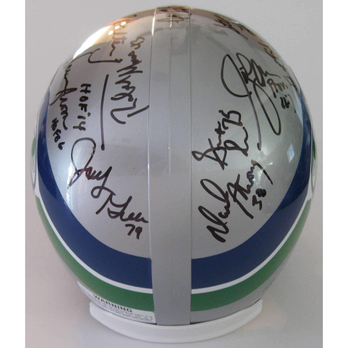 Seattle Seahawks, Legends, Signed, Autographed, Full Size Football Helmet, a Coa and the the Proof Photos of Seahawks Legends Signing Will Be Included.