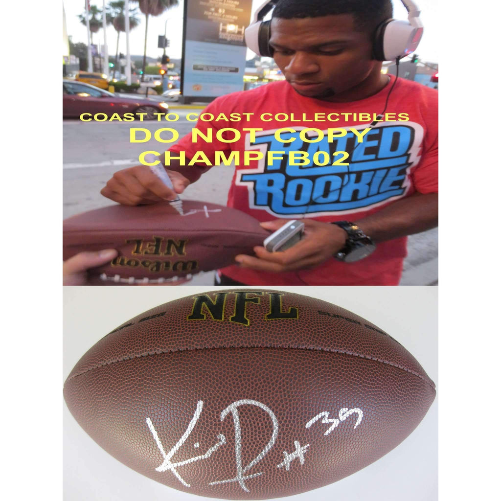 Knile Davis, Pittsburgh Steelers, Kansas City Chiefs, Arkansas, Signed, Autographed, NFL Football, a COA with the Proof Photo of Knile Signing Will Be Included with the Football