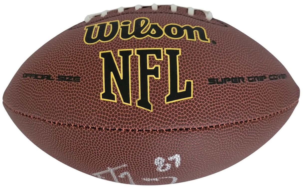 Ed McCaffrey Signed Football Proof COA Autographed Denver Broncos 49ers Stanford