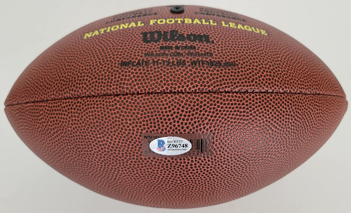 Eric Weddle Chargers Ravens Rams signed NFL football proof Beckett COA