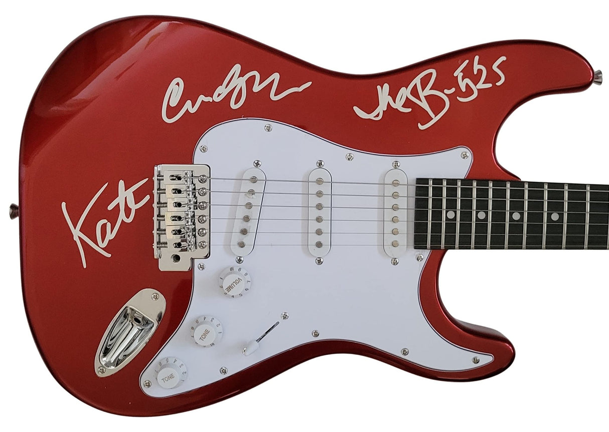 The B-52's Kate Pierson Cindy Wilson signed full size Electric guitar proof COA star
