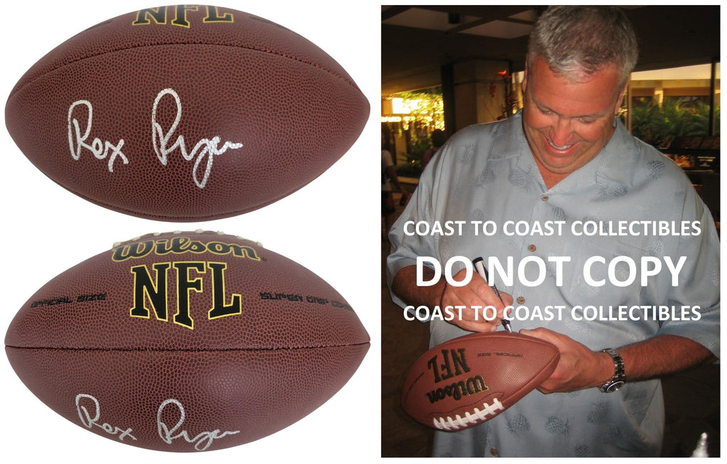 Rex Ryan Signed NFL Football Proof COA New York Jets 85 Bears Autographed