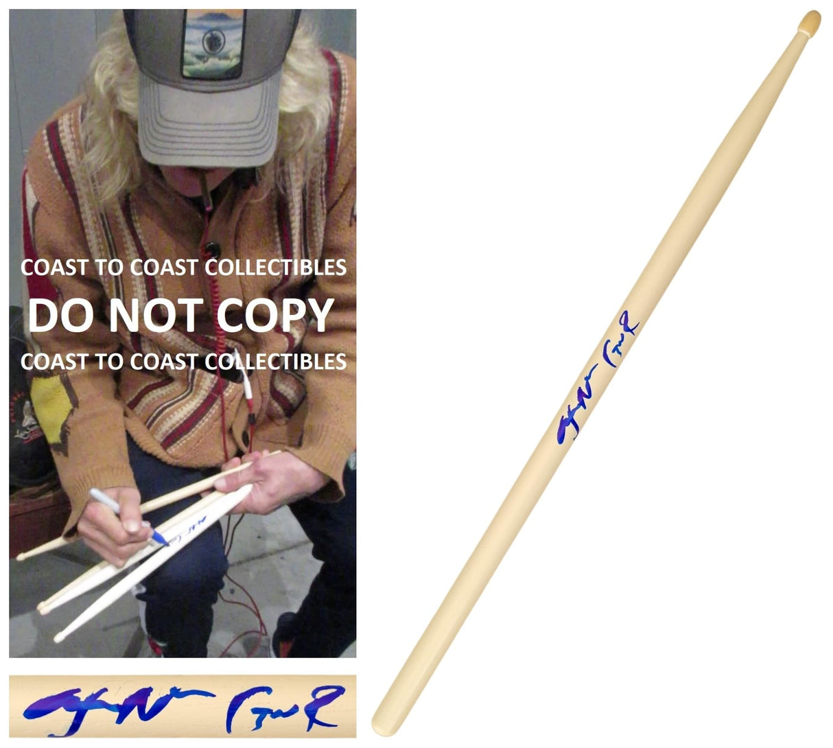 Steven Adler Guns N Roses drummer signed Drumstick COA proof autographed GNR.