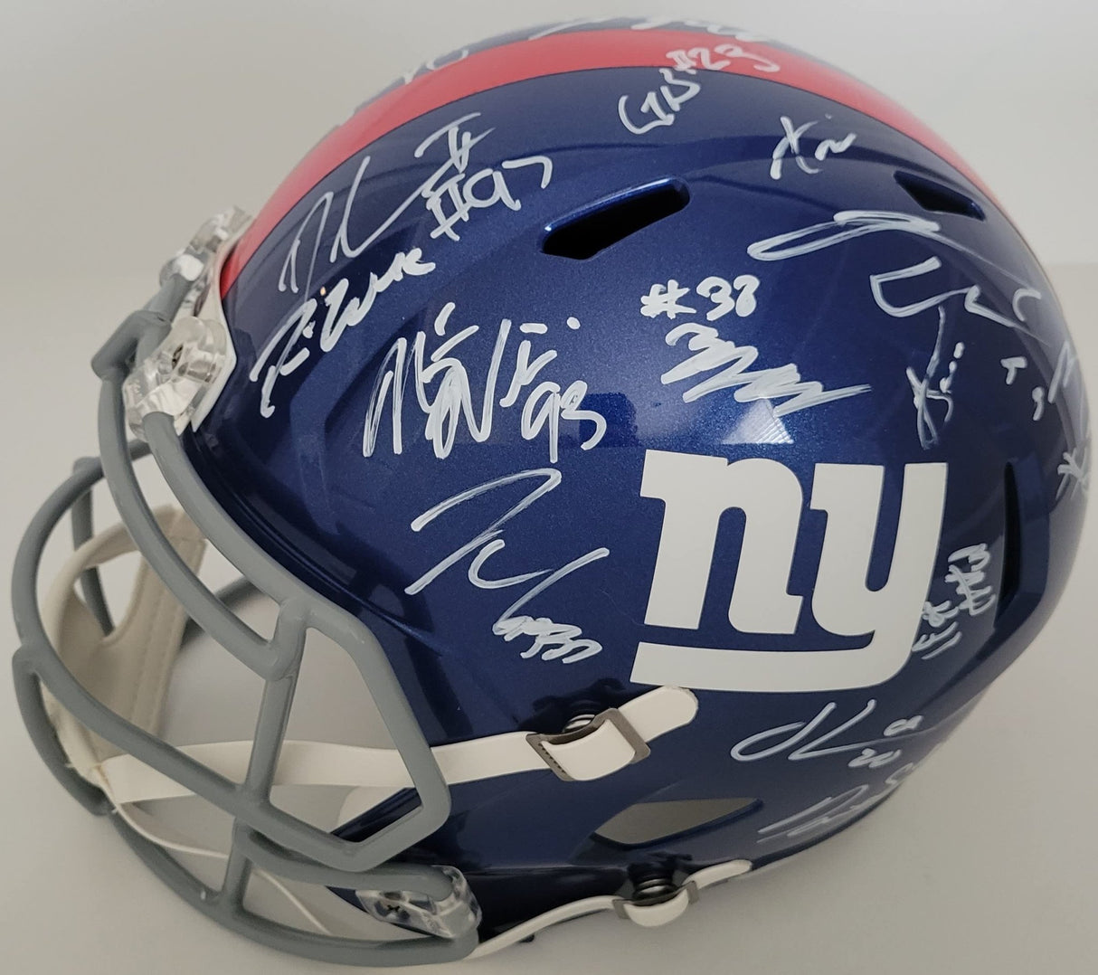 2022 New York Giants team signed full size football helmet COA exact proof Daniel Jones