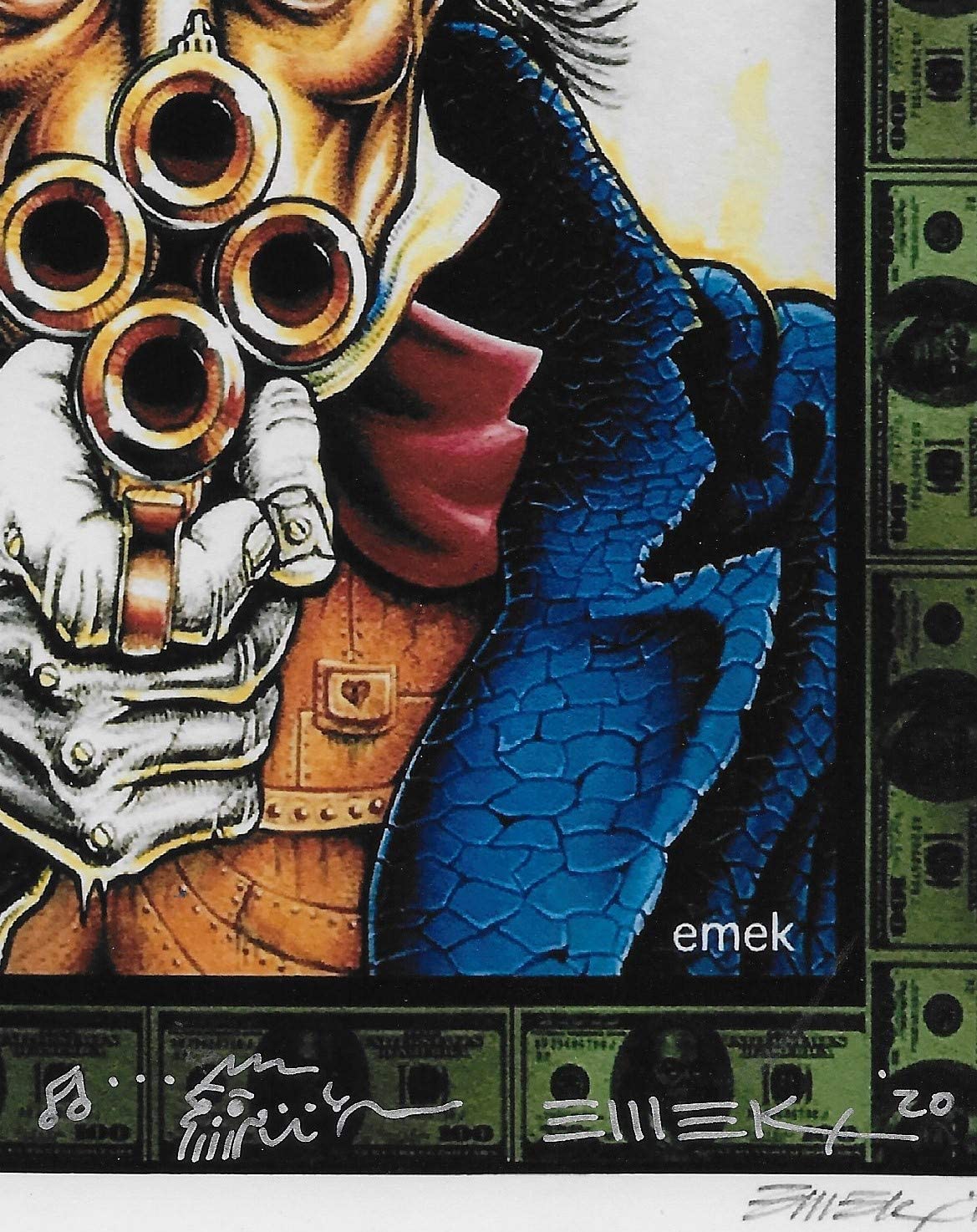 Emek Golan gig poster artist, illustrator signed 8x10 photo COA exact proof .STAR