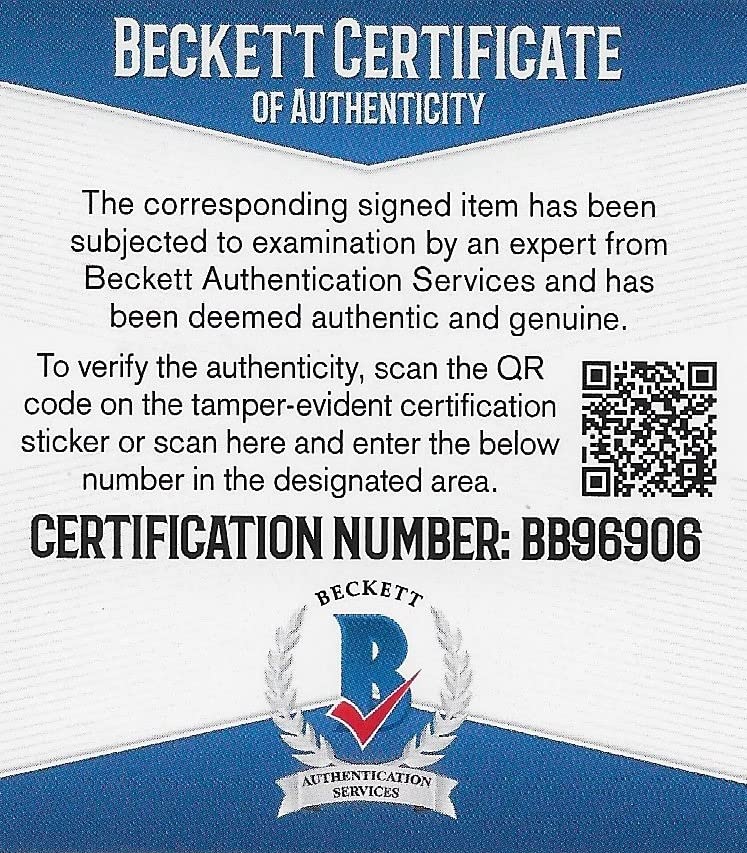 Tiki Barber New York Giants Virginia signed NFL football proof Beckett COA