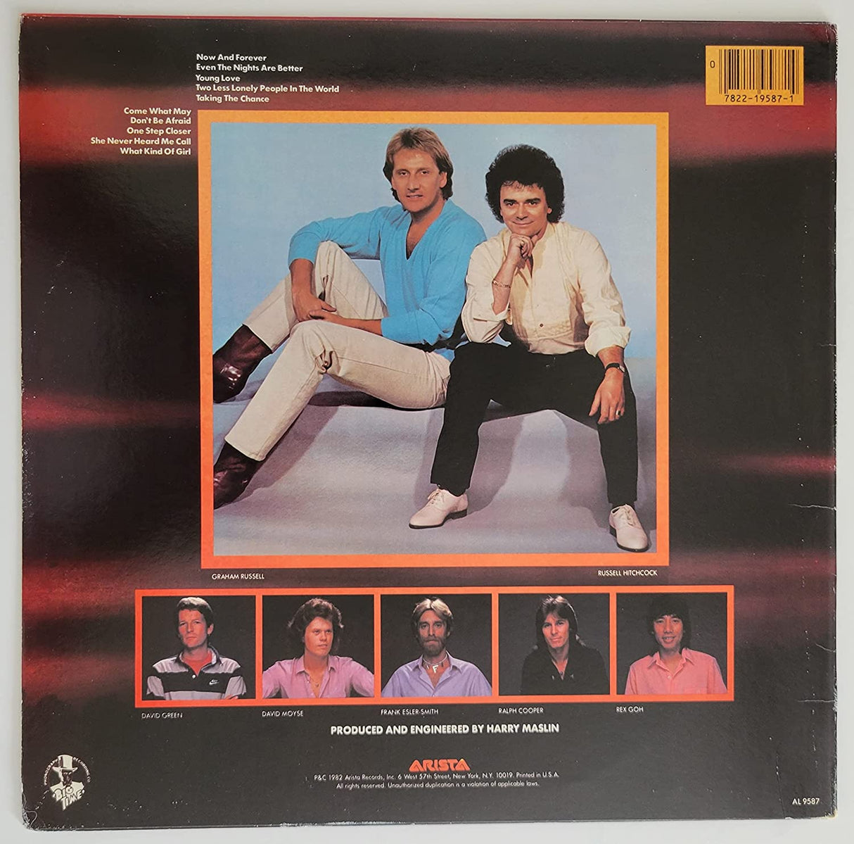 Russell Hitchcock Graham Russell signed Air Supply Now and Forever album proof autographed STAR