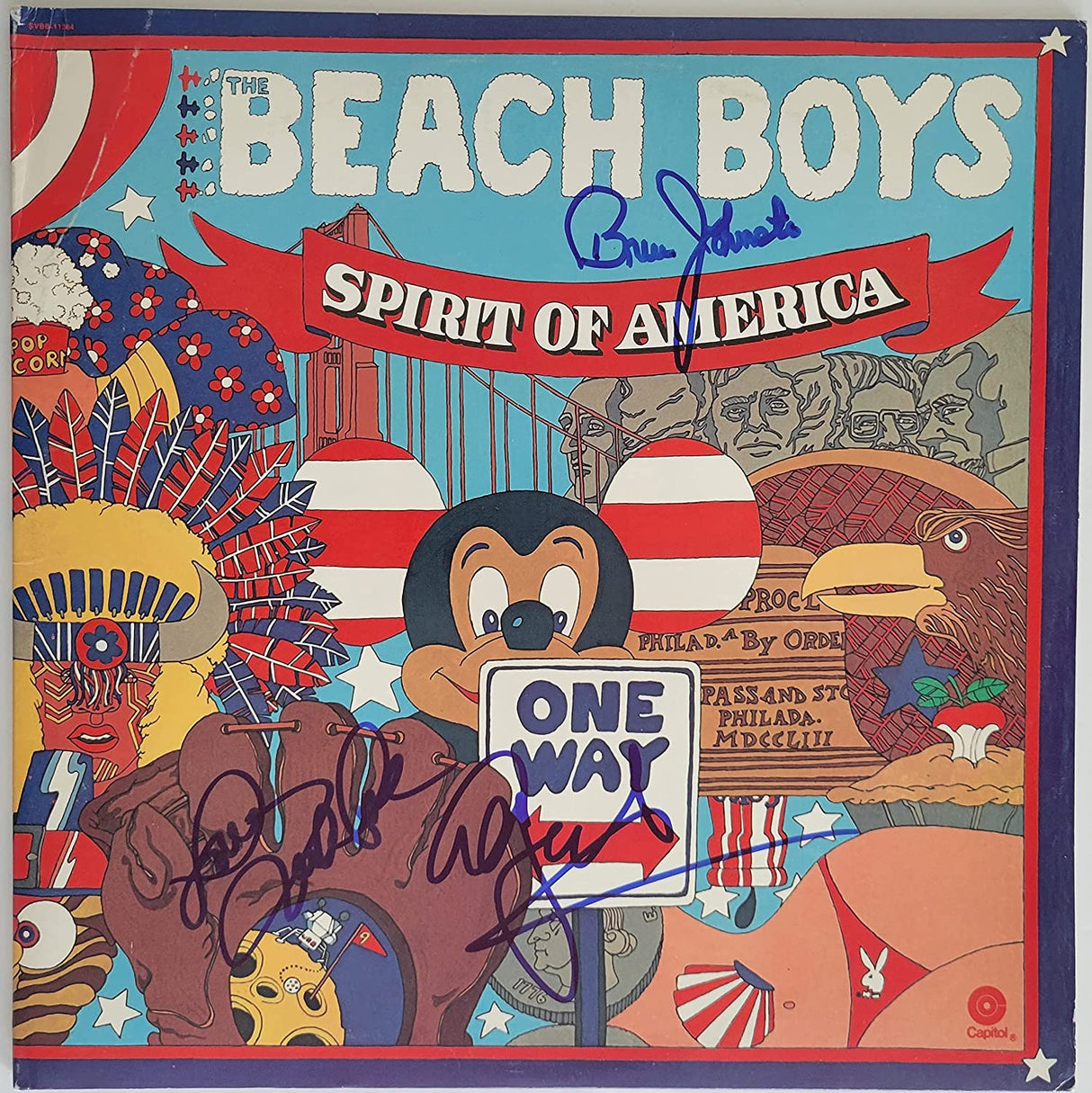 Mike Love Al Jardine Bruce Johnston signed The Beach Boys Spirit of America album.proof. autographed Vinyl Record,COA STAR