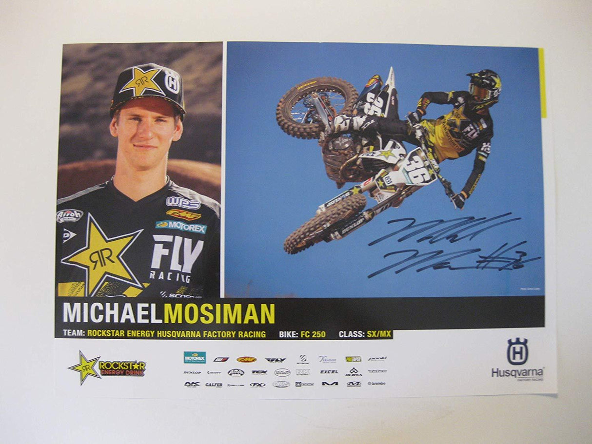 Michael Mosiman, supercross, motocross, signed, autographed, 11x17 poster, COA will be included