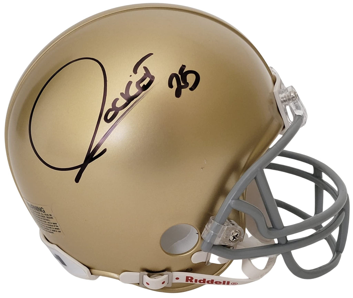 Rocket Ismail signed Notre Dame Irish mini football helmet proof autographed