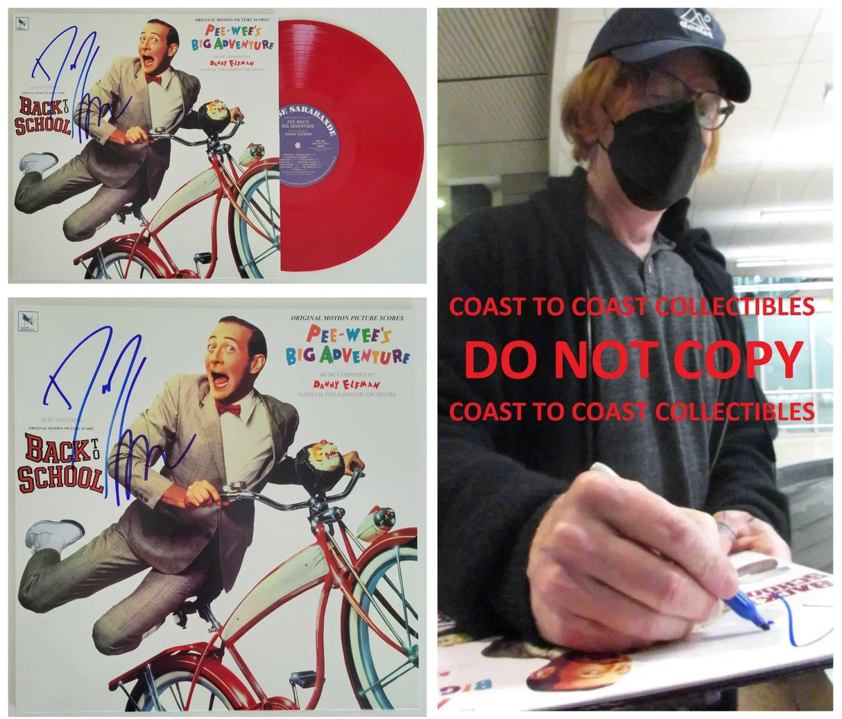 Danny Elfman signed Pee Wee's Big Adventure soundtrack vinyl album proof COA STAR