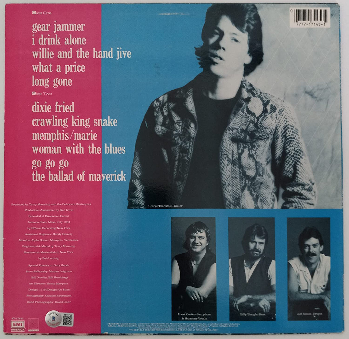 George Thorogood signed autographed Maverick album vinyl record proof Beckett star