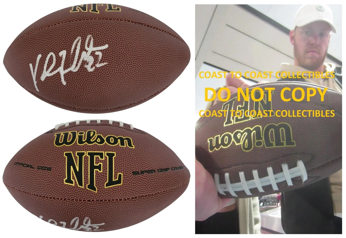 Kyle Rudolph Signed Football Proof COA Autographed Minnesota Vikings Notre Dame