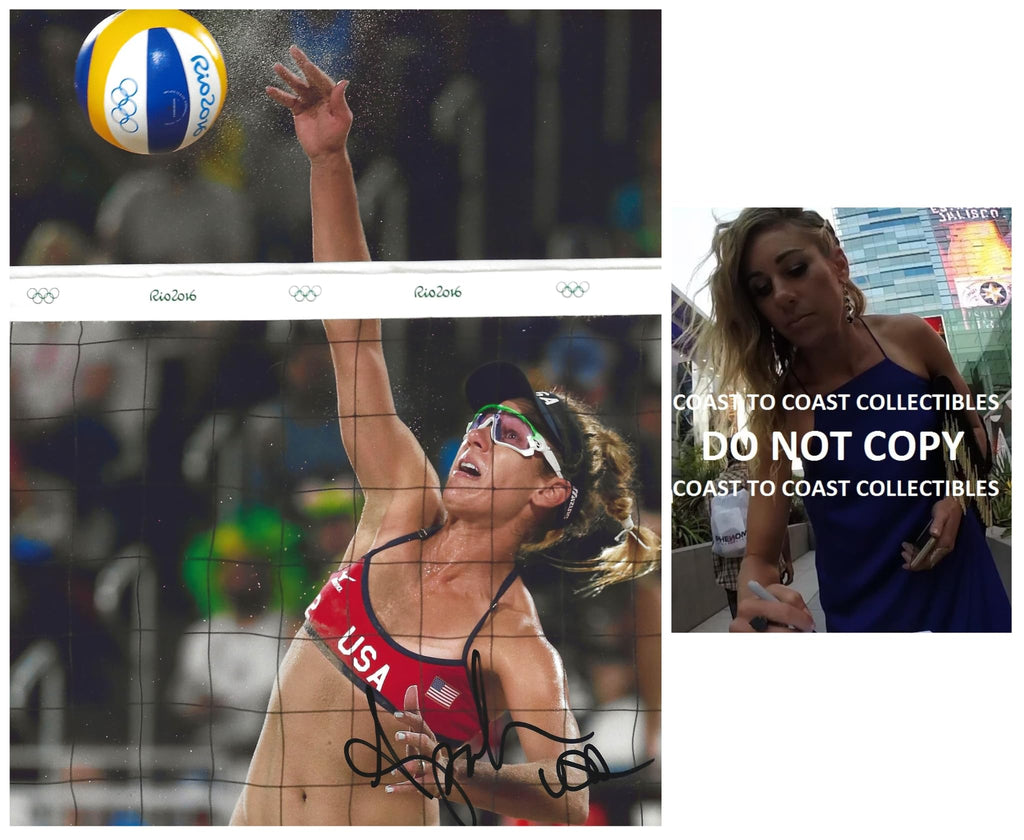 April Ross USA Beach Volleyball signed 8x10 photo proof COA autographed.