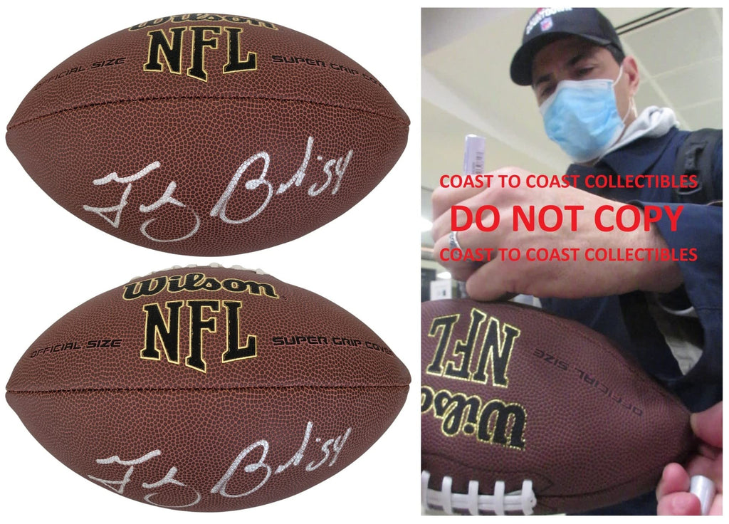 Tedy Bruschi New England Patriots signed NFL football proof COA autographed
