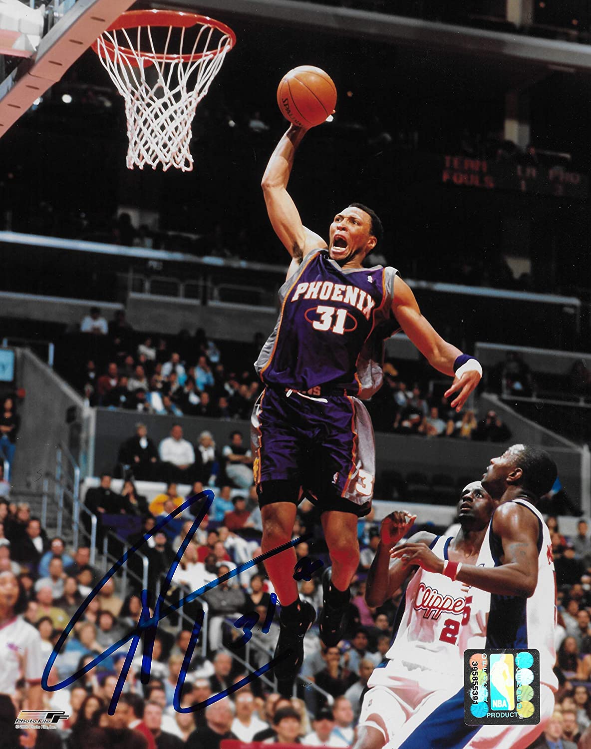 Shawn Marion signed Phoenix Suns basketball 8x10 photo COA.