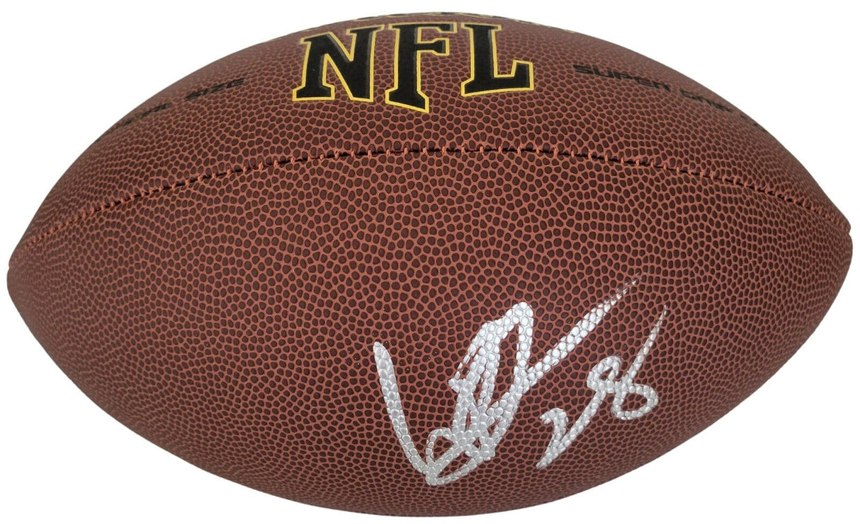 Warrick Dunn Tampa Bay Buccaneers Falcons signed football proof COA autographed