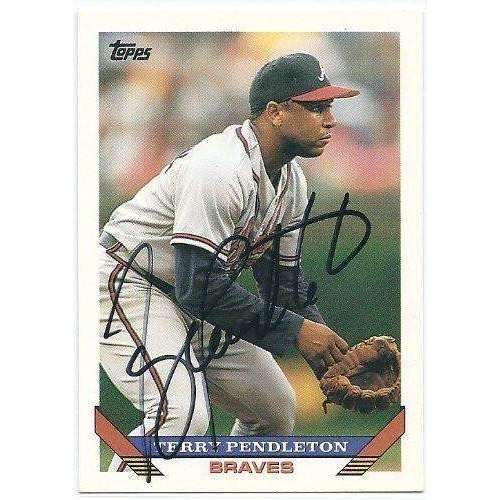 1993, Terry Pendleton, Atlanta Braves, Signed, Autographed, Topps Baseball Card, Card # 650,
