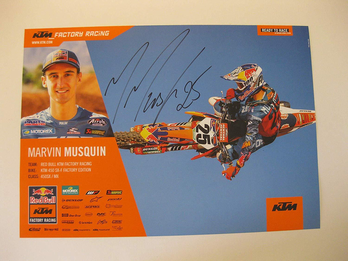 Marvin Musquin, supercross, motocross, signed, autographed, 11x16 poster, COA will be included.