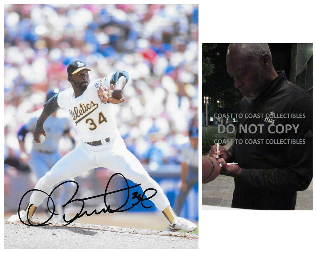 Dave Stewart signed Oakland A's baseball 8x10 photo COA proof autographed.