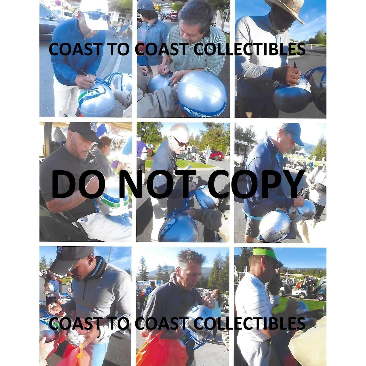 Seattle Seahawks, Legends, Signed, Autographed, Full Size Football Helmet, a Coa and the the Proof Photos of Seahawks Legends Signing Will Be Included.