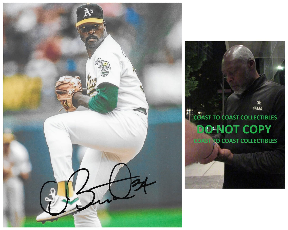 Dave Stewart signed Oakland A's baseball 8x10 photo COA proof autographed...