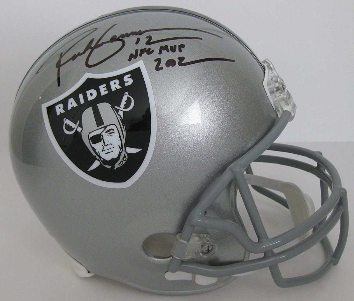 Rich Gannon 2002 NFL MVP signed Oakland Raiders full size helmet proof Beckett COA
