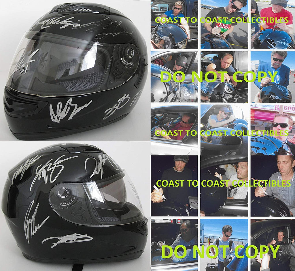 Nascar Drivers signed full size helmet Johnson,Keselowski,Logano + more proof