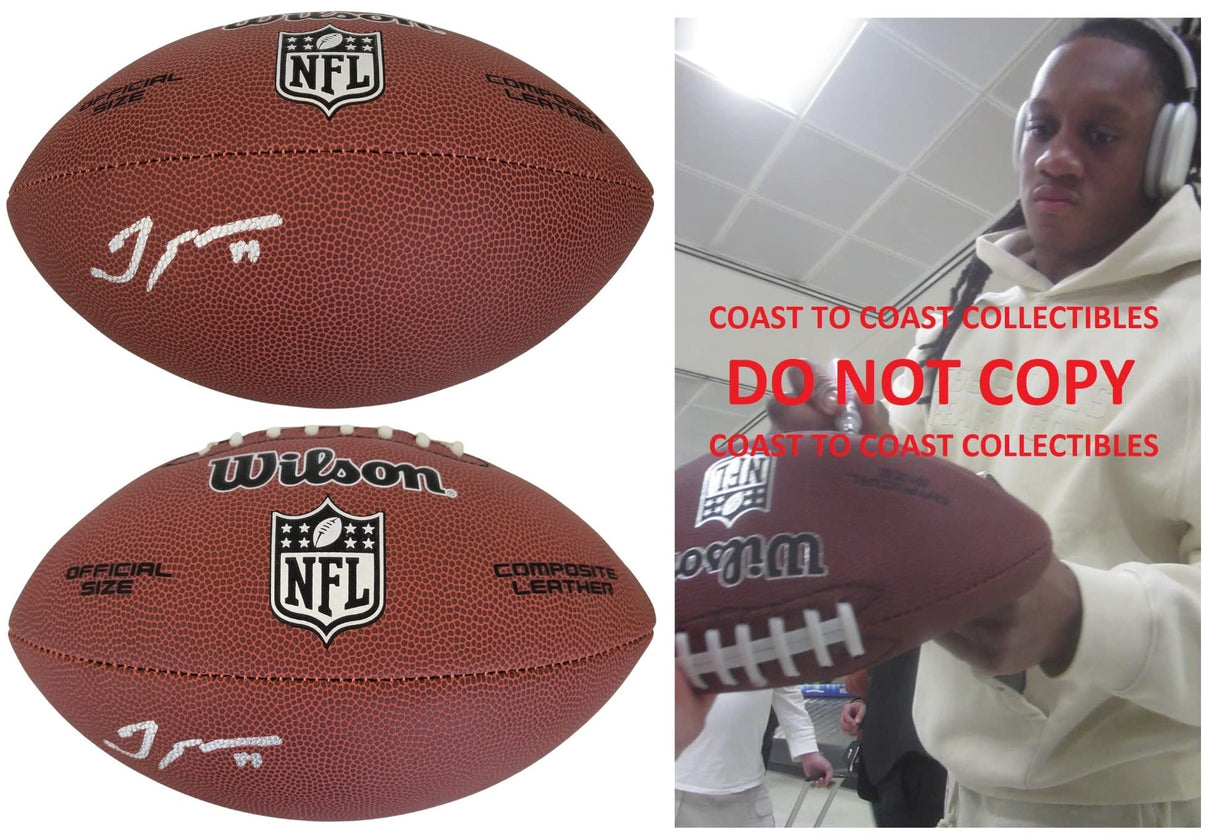 Tremaine Edmunds Chicago Bears Buffalo Bills signed football COA proof autograph