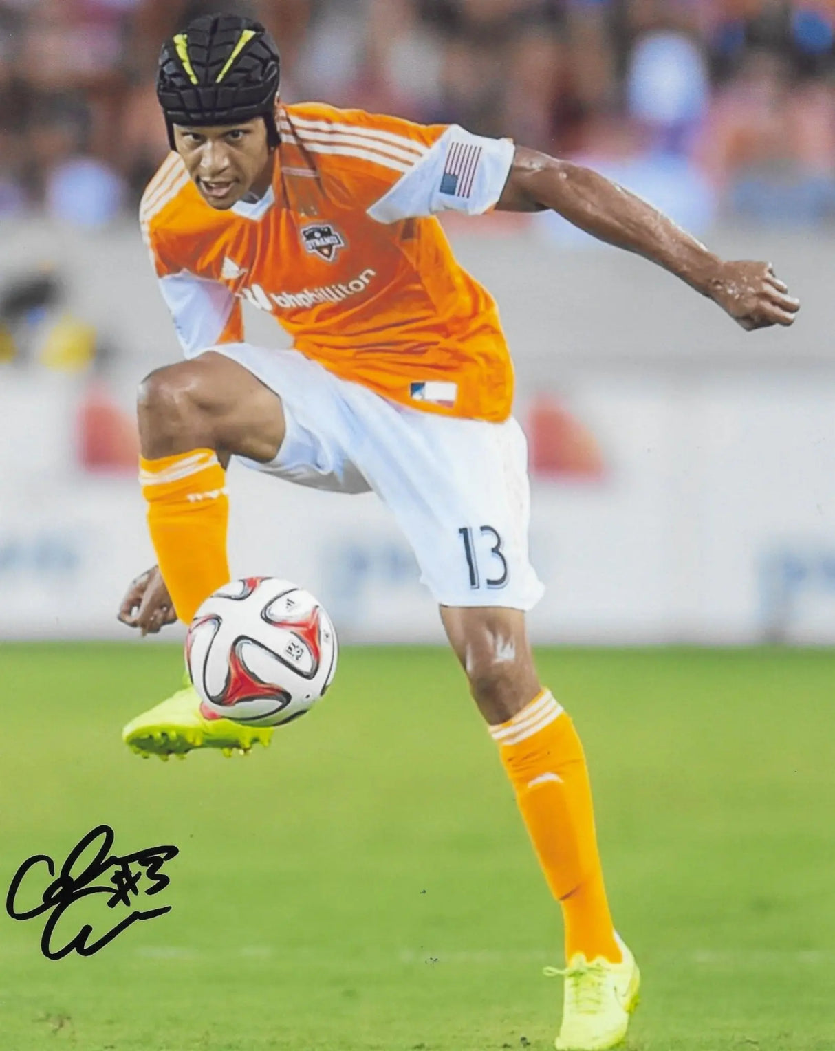 Calen Carr Signed 8x10 Photo Proof COA Houston Dynamo Soccer Autographed