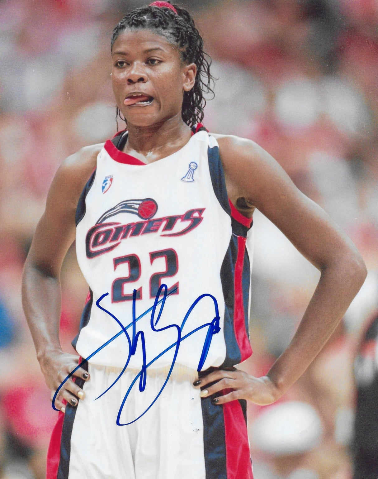 Sheryl Swoopes signed Houston Comets basketball 8x10 photo COA proof autographed.