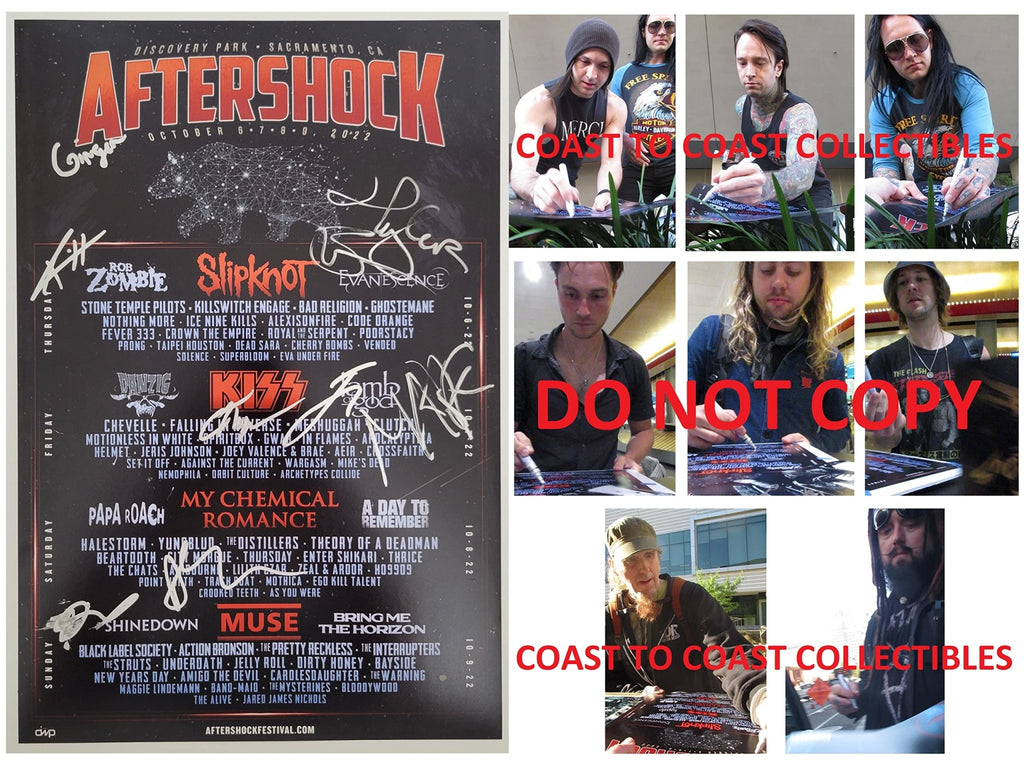 2022 Aftershock Festival signed 12x18 event poster COA exact Proof star autographed
