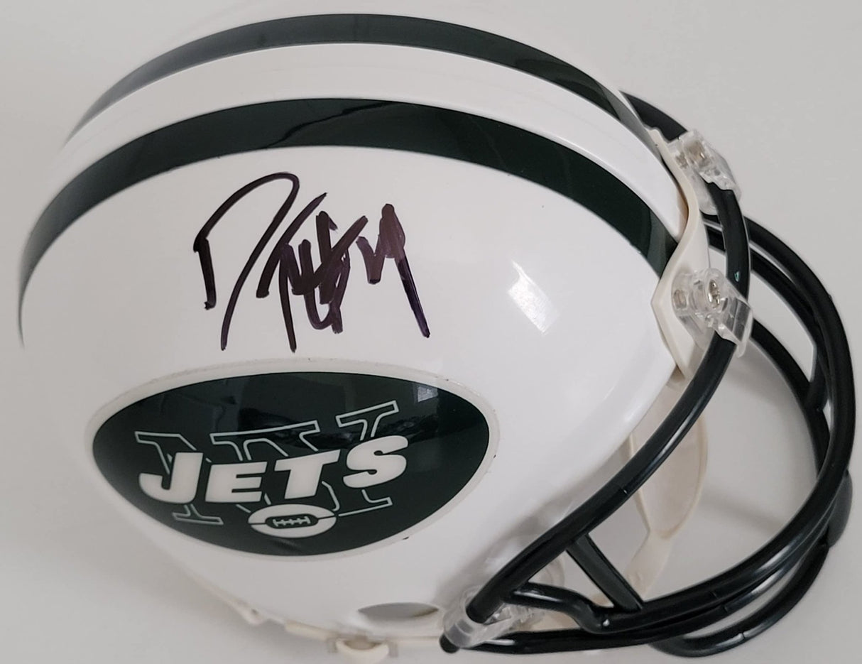 Darrelle Revis HOF signed New York Jets mini football helmet proof COA autographed