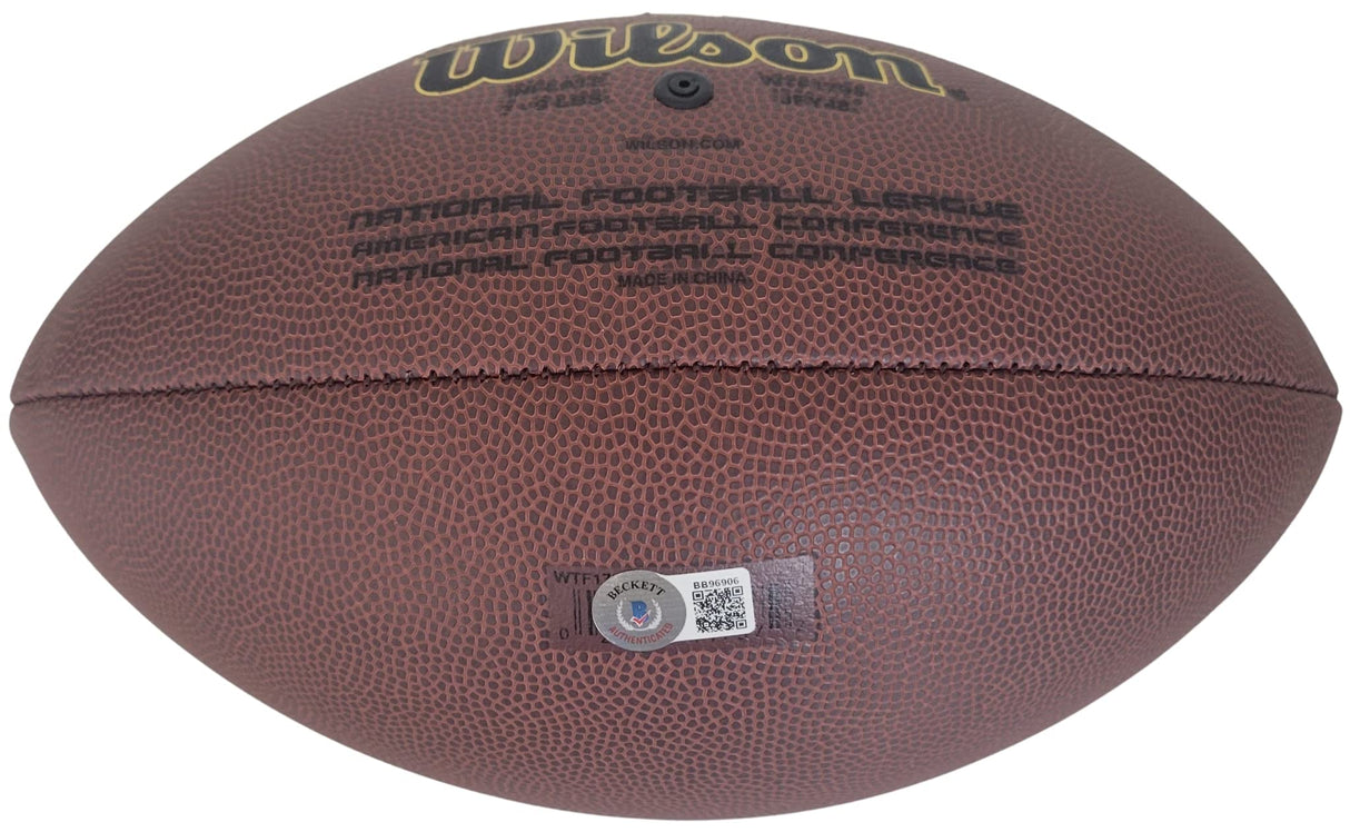 Tiki Barber New York Giants Virginia signed NFL football proof Beckett COA