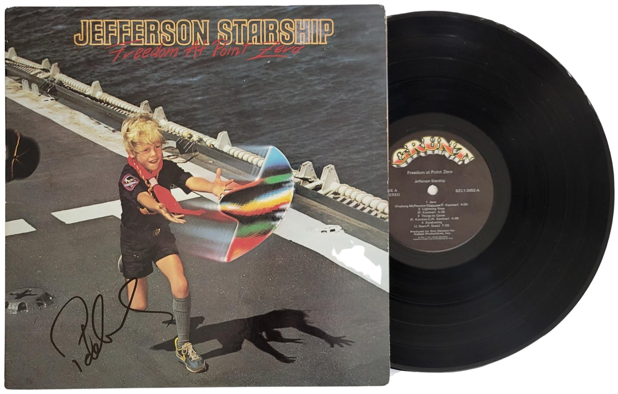 Pete Sears Signed Jefferson Starship Freedom at Point Zero Album Vinyl Record COA Proof STAR