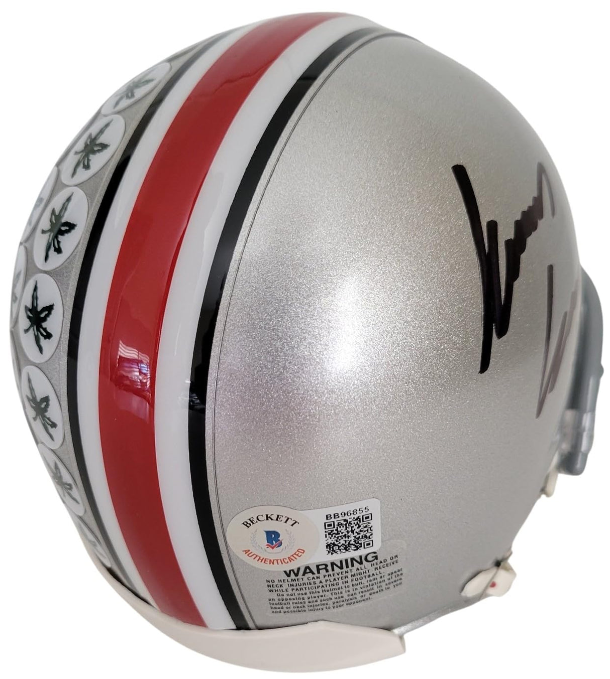 Emeka Egbuka signed Ohio State mini football helmet proof Beckett COA