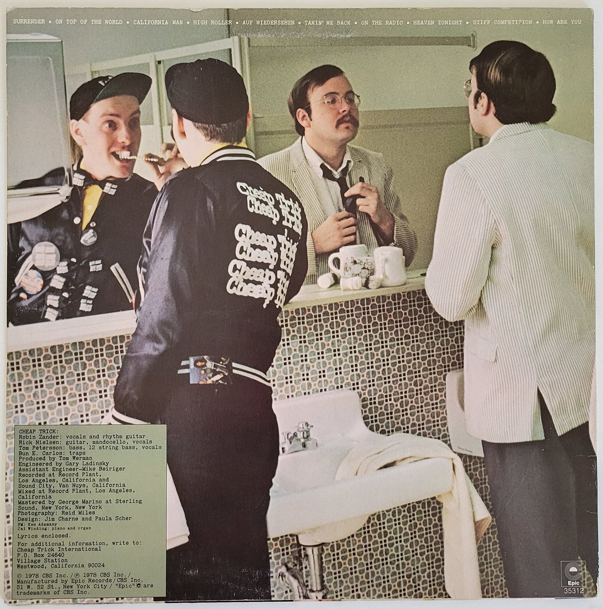 Cheap Trick band signed Heaven Tonight album COA proof Robin Zander,Rick Nielsen,Tom Peterson star