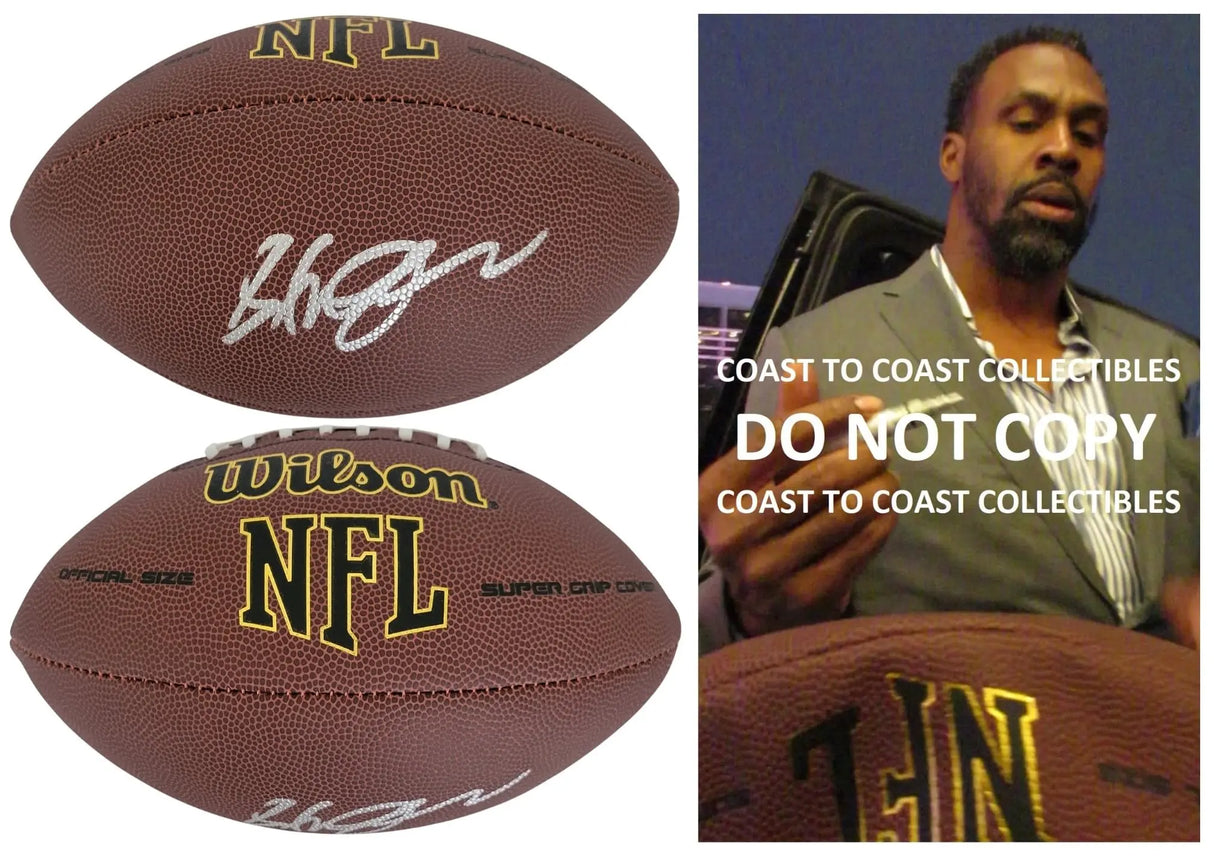 Steven Jackson Signed Football Proof COA Autographed St Louis Rams Oregon State