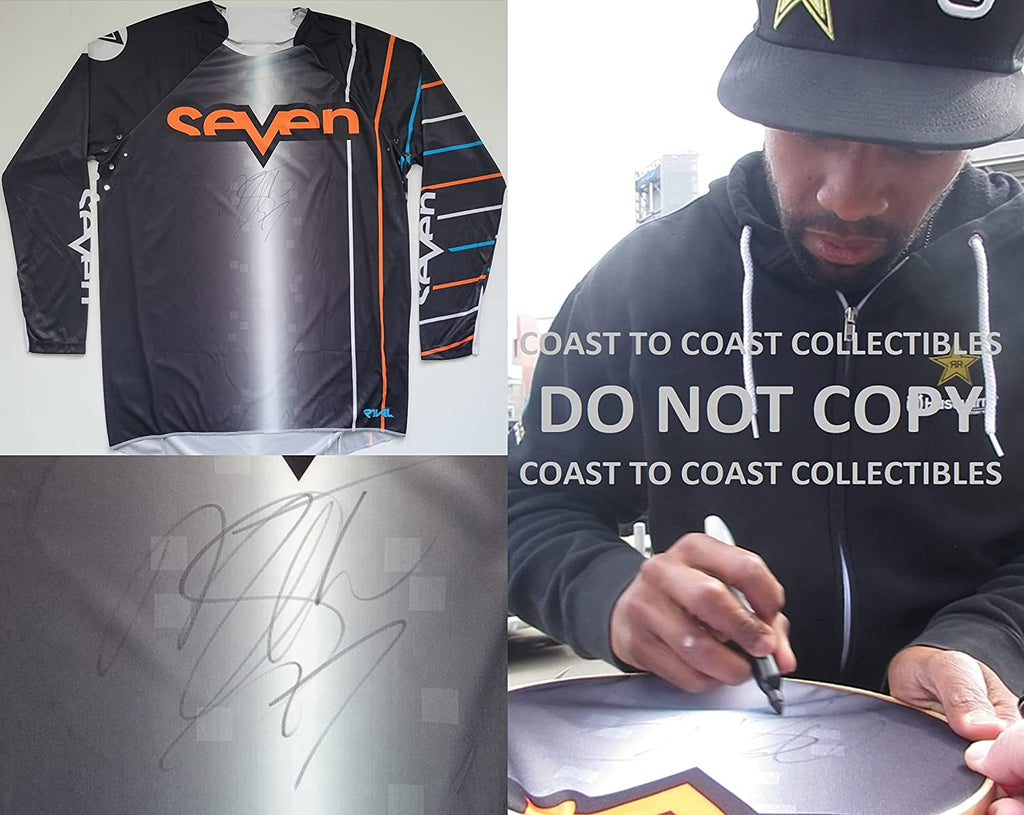 Malcolm Stewart Supercross Motocross signed Seven Jersey proof COA autographed